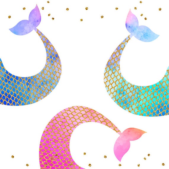 Mermaid Tail Clip ArtDigital Clipart Instant Download PNG