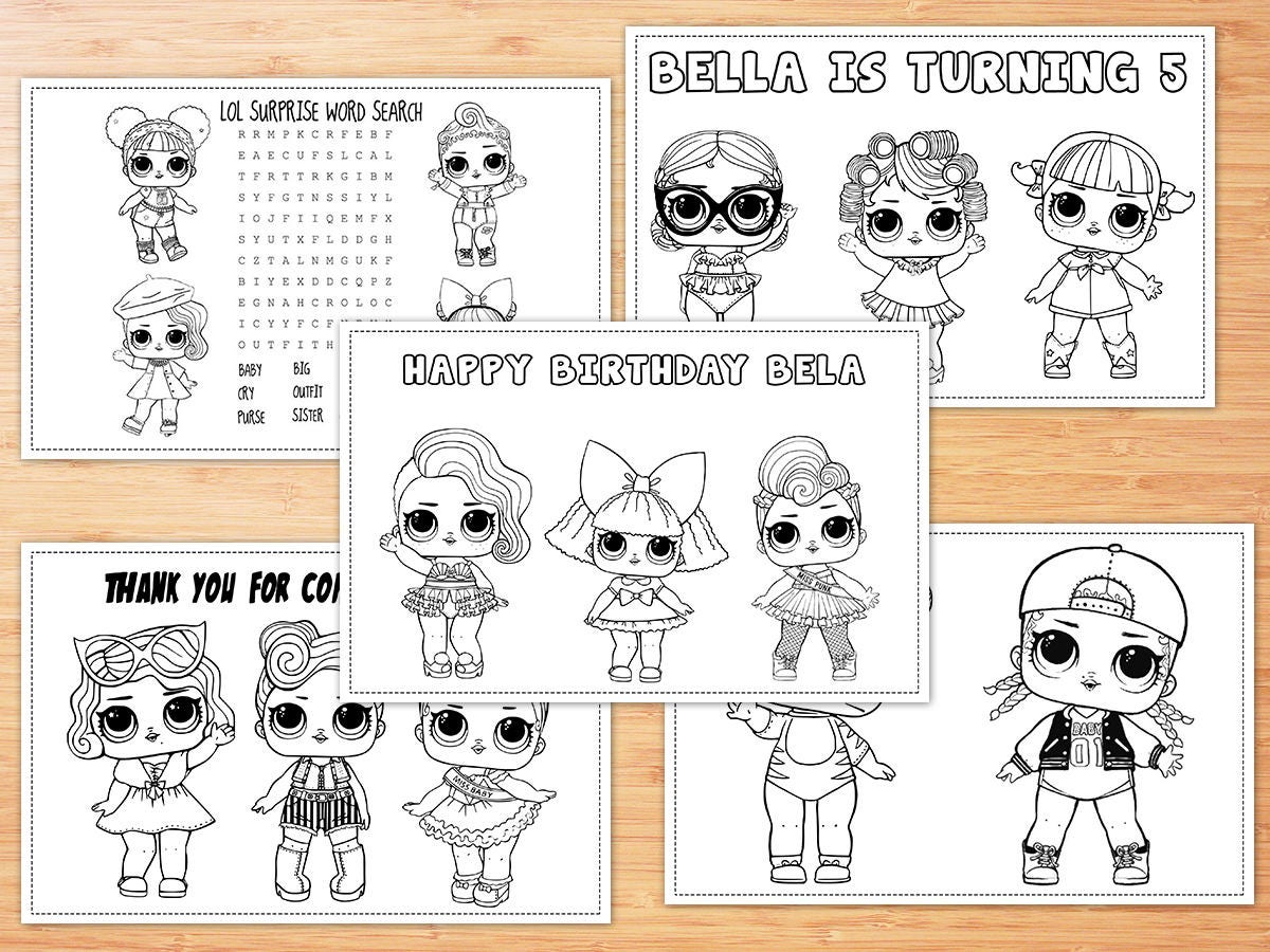 Download Personalized LOL Surprise Doll Birthday Party Coloring Pages