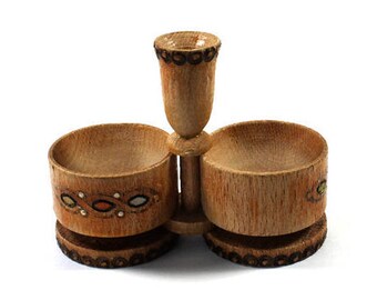 Vintage Wooden Salt Shaker, Wooden Box For Salt And Pepper, Old, Vintage Wooden Salt & Pepper Shaker, Handmade, Gift Wooden Shaker