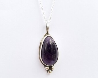 Amethyst teardrop pendant