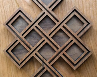 Infinite Knot Laser Cut Wall Art - Endless Eternal Sacred Geometry Sanskrit Tibetan Symbol Spiritual Conscious Meditative Art