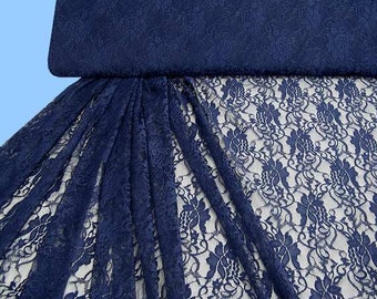 Patterned lace dark blue (506921)