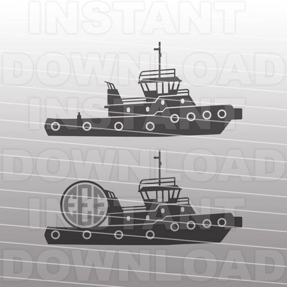 Tugboat SVG FileMonogram SVGNautical svg Cutting