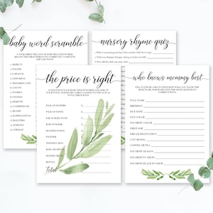 Baby shower games | Etsy
