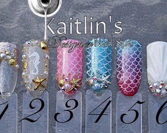 Mermaid Swarovski Gel Artificial Nail Art