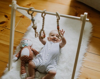 Wooden Baby Play Gym ↠ Ships Fast ↠ Foldable ↠ Eco-friendly Organic Toys ↠ Scandinavian Minimalism ↠ Hanging Toys NOT included