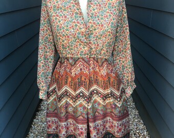 1970s Wool Dress // Vintage Dress // Floral Dress // Vintage wool dress