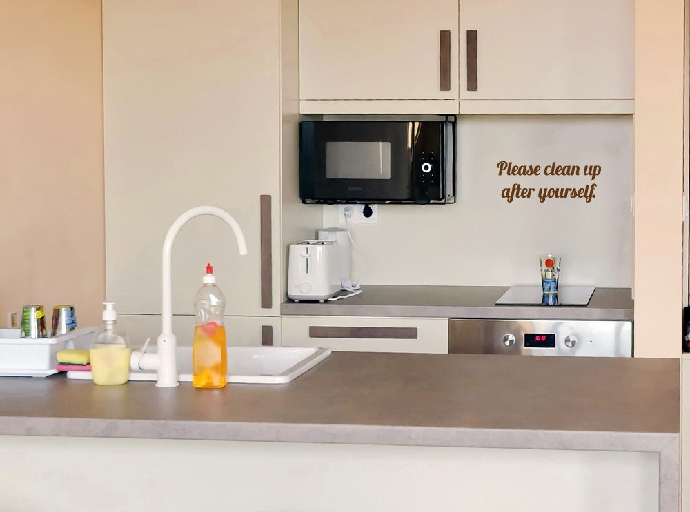 Download Please Clean Up After Yourself Removable Wall Vinyl Decor