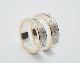 Engagement Rings "fingerprint" silver gold
