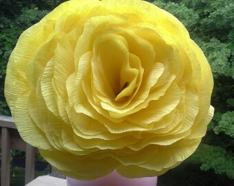 2 of Your Choice Large Crepe Paper Flowers, Photo Booth Prop, Giant Paper Flowers, Alice in Wonderland Decor, Wedding Flowers, Paper Flowers
