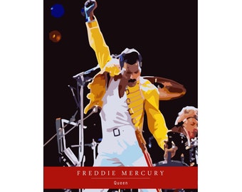Freddie Mercury and Queen Art Poster