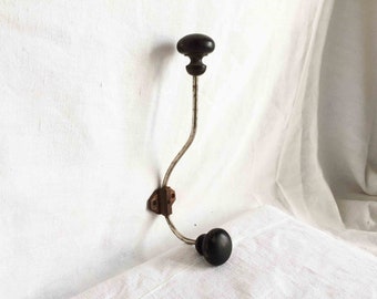 French vintage coathook in metal and wood.