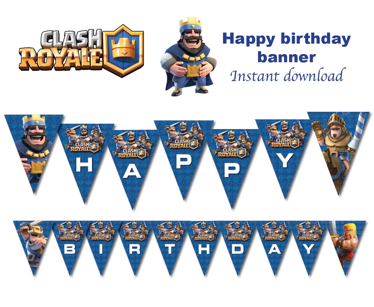 Clash Royale banner Printable DIGITAL file Non