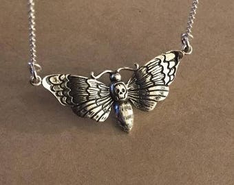Deaths Head Moth Necklace - Sterling Silver