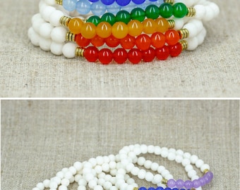 7 chakra bracelet set Chakra jewelry Chakra stone bracelet Balance bracelet Reiki healing crystal Meditation bead Yoga jewelry Yoga gift