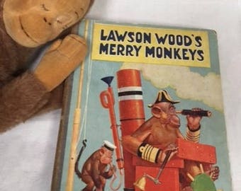 Lawson Wood's Merry Monkeys - vintage / antique children's story book with colour plates