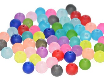 blend 60 frosted glass beads 10 mm