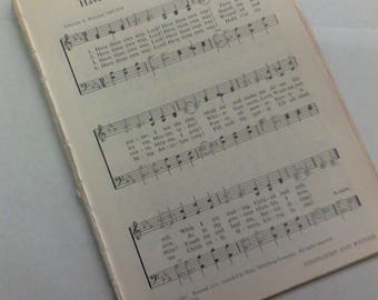 6-Vintage 1966 Hymn Book pages*set 15*junk journal*scrapbook*book pages*mixed media*prayer journal*faith journal*ephemera*hymns*songs*