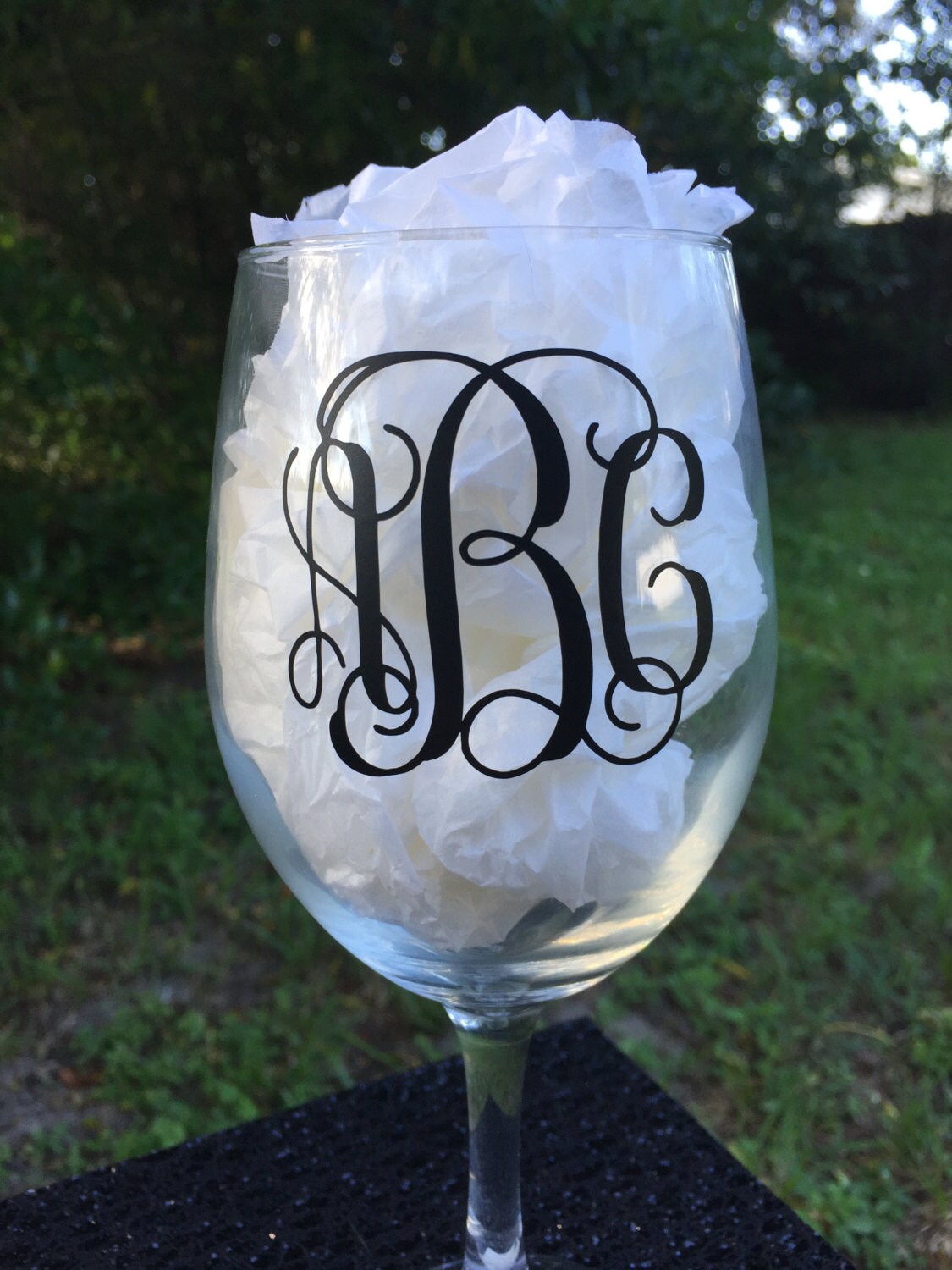 Monogram Wine Glass Personalized Wine Glass Custom Wine