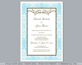 Heart in Sand Starfish Beach Editable  Printable Wedding 