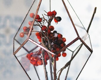 Hanging Terrarium / Geometric Terrarium / Teardrop / Handmade Glass Terrarium / Modern Planter for Indoor Gardening / Glass Planter