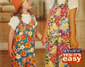 Child's and Girls' Jumpsuit Sewing Pattern / Butterick Pattern 3425