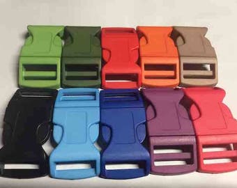 Side release buckle set of 5, buckle fits 1" webbing, fits 25mm webbing, plastic, buckle strap hardware, luggage supplies, belt hardware