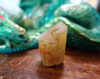 Large Yellow Apatite Crystal Self Standing | Golden Apatite | Terminated | Healing Crystal | Mineral Specimen #31