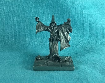 1990s Pewter Wizard Sculpture Figurine