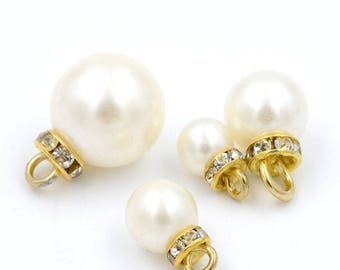 Wholesale bulk lot 100pcs Rhinestone Pear button charm Embellishment , Wedding bouquet ,dress 8mm , 10mm, 12mm, 16mm