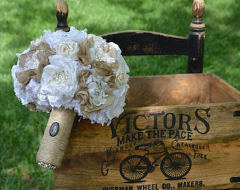 Local Bride's .... Shabby Chic Bouquet Using Your Mom's Old Wedding Dress
