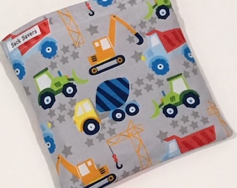Reusable Sandwich And Or Snack Bag The Big Dig Dump Truck Crane Sandwich Snack Bag