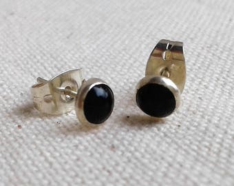 Black earrings Onyx Népal