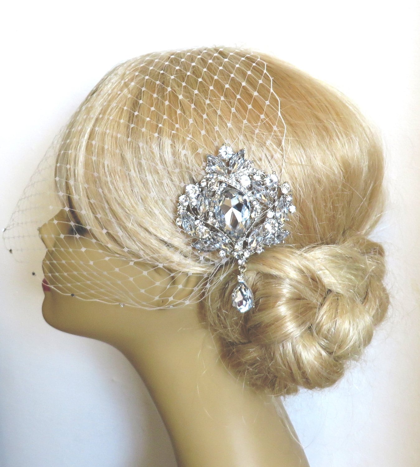 Bridal Veil and Bridal Comb Bridal Hair CombRhinestone