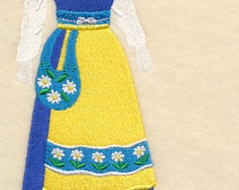 Swedish Dress Form Embroidered Flour Sack Hand/Dish Towel