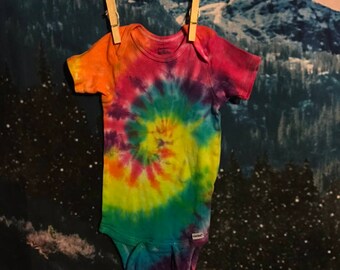 rainbow tie dye baby onesie, size 24 months