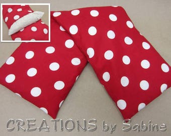 Heating Pack Washable Cover Microwaveable Corn Pillow Heat Therapy Cold Pack Red White Polka Dots 50s Rockabilly READY TO SHIP (532)