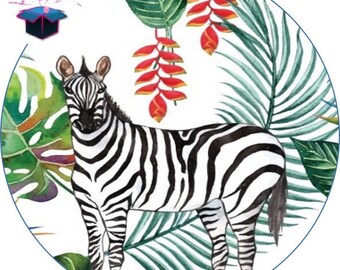 1 cabochon clear 20mm jungle theme