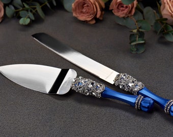 Personalized Wedding Cake Server Set Wedding Cake Knife Cutting Set silver Wedding Cake Server cake knife set of 2