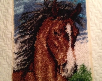 Hand Hooked Horse Rug