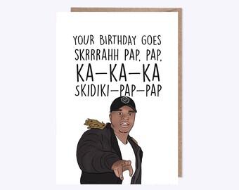 Funny Birthday Card | Mans Not Hot | Lyric Meme Card | Unofficial Card | Memes, Pap Pap Pap