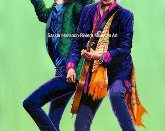 Mick Jagger and Keith Richards Original acrylic painting
