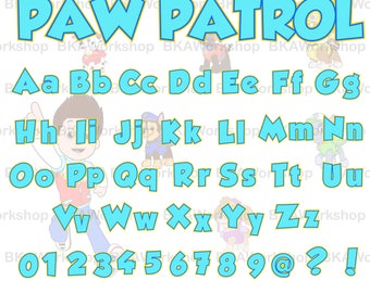 Paw Patrol rounder font svg - Paw Patrol font - Paw Patrol rounder font digital clipart for Design or more, file download svg, png, eps, jpg