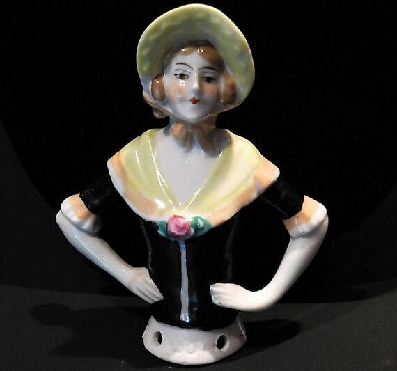 Porcelain Half Doll / Carl Schneider / Pin Cushion