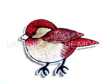 Coat, fusible patch embroidered bird to sew or iron 66 x 45 mm - bird - patch - patch garment - fusible pattern