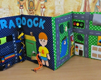 Toddler Activity Board with fasteners - Buckle Toy - Busy Car Road Mat - Gift For Boy or Girl 18 m+ Quiet book Mat - Play mat