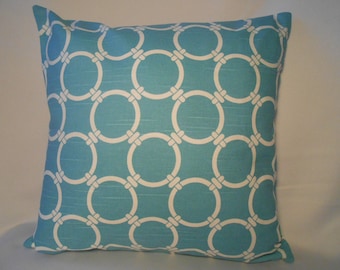 16 x 16 Linked Coastal Blue Pillow Cover