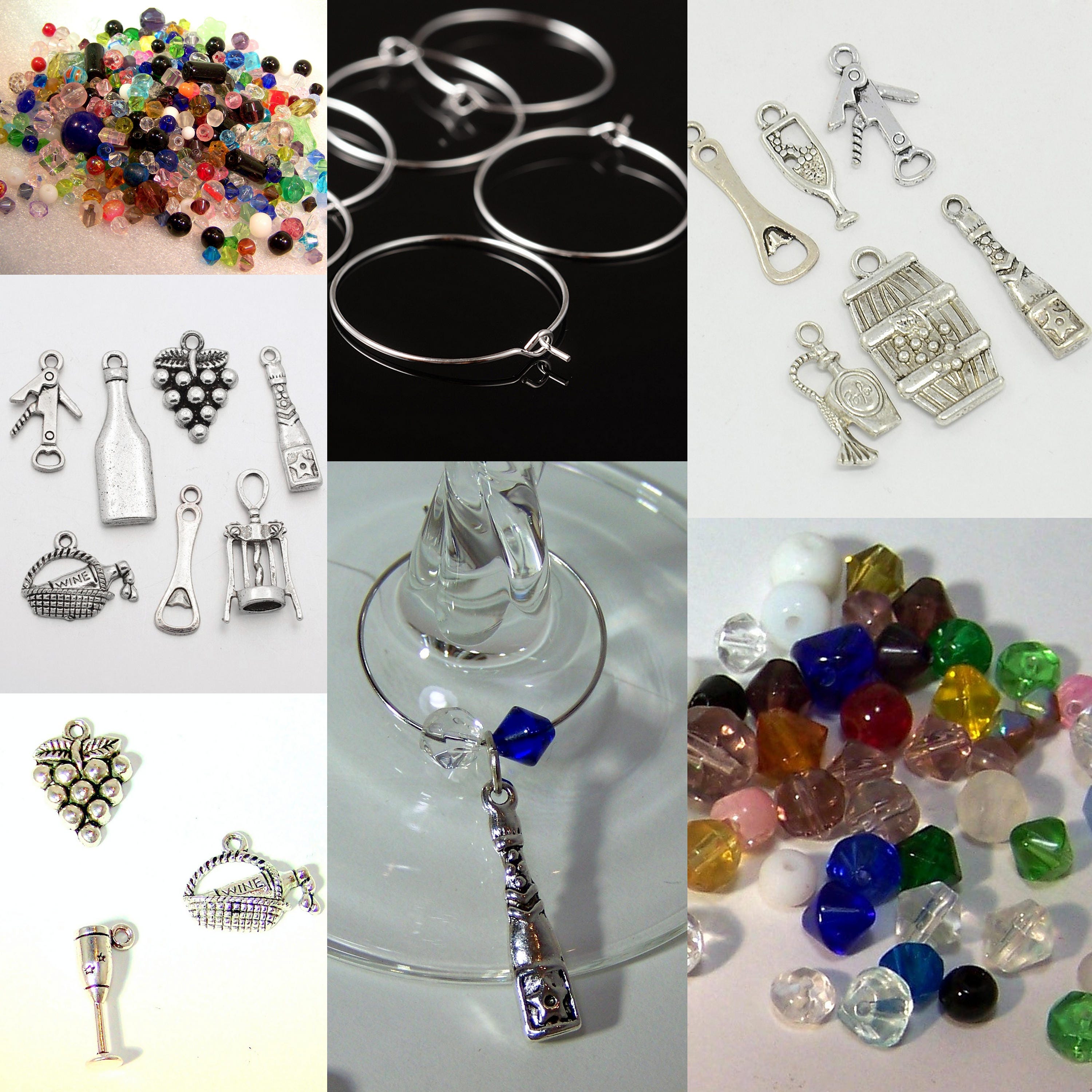 DIY Wine Glass Charm Kit Make Your OWN Wine Theme Glass