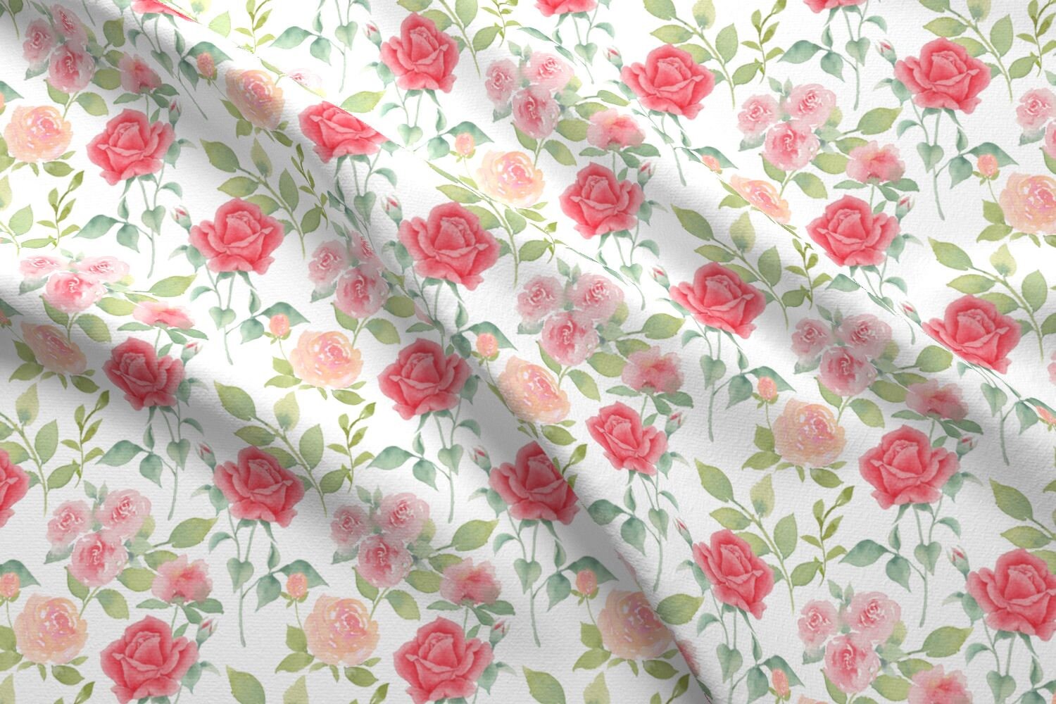 Rose Floral Wedding Fabric Rose Garden By Mintpeony Floral