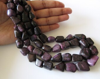 Natural Sugilite Tumbled Bead, Sugilite Beads, Sugilite Stone, Sugilite Tumbles, 9mm To 17mm Beads, 7.5 Inch Half Strand, SKU2745